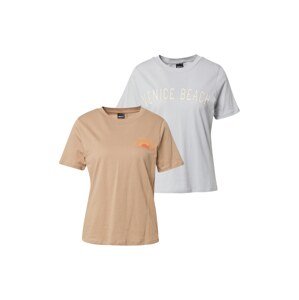 Gina Tricot Tričko  krémová / svetlohnedá / svetlosivá / oranžová