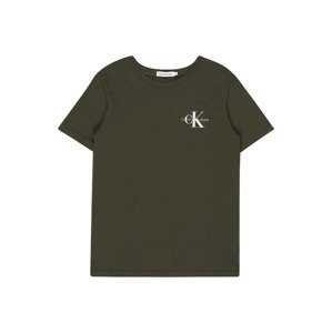 Calvin Klein Jeans Tričko  svetlosivá / olivová / biela