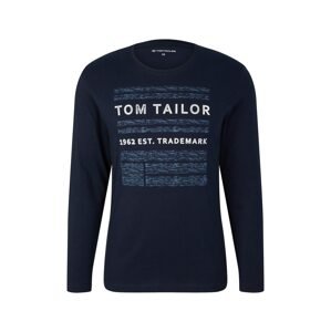 TOM TAILOR Tričko  modrá / tmavomodrá / biela
