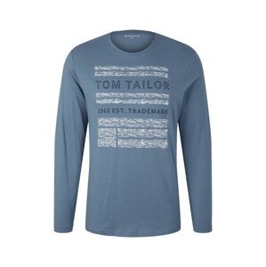 TOM TAILOR Tričko  námornícka modrá / modrosivá / biela melírovaná