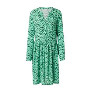 ICHI Košeľové šaty  zelená / čierna / biela