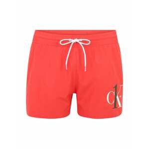 Calvin Klein Swimwear Plavecké šortky  koralová / biela / čierna