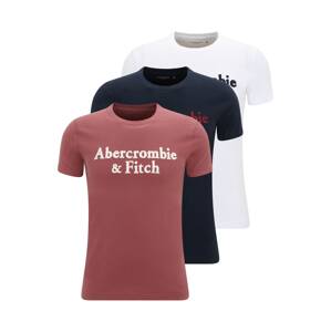 Abercrombie & Fitch Tričko  námornícka modrá / pastelovo červená / biela