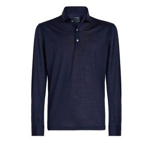 Boggi Milano Tričko ' Regular Fit Merino Jersey Long-Sleeved Polo Shirt '  námornícka modrá