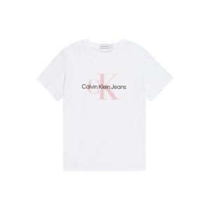 Calvin Klein Jeans Tričko  biela / čierna / staroružová