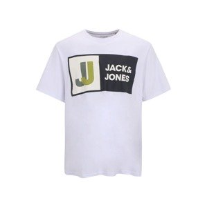 Jack & Jones Plus Tričko 'LOGAN'  čadičová / olivová / čierna / biela