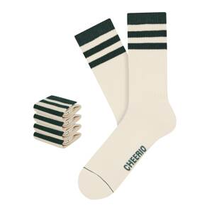 CHEERIO* Športové ponožky 'Retro Tennis Type'  tmavozelená / biela