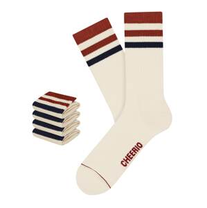 CHEERIO* Športové ponožky 'Retro Tennis Type 4P'  nebielená / červená / čierna