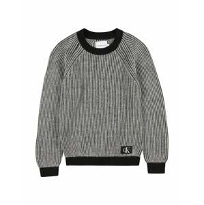 Calvin Klein Jeans Sveter  sivá / čierna