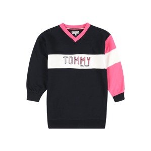 TOMMY HILFIGER Šaty  tmavomodrá / ružová / biela