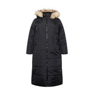 Vero Moda Curve Zimný kabát 'ADDISON'  svetlobéžová / hnedá / čierna