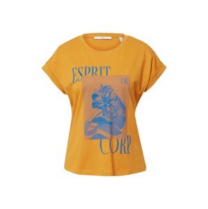 ESPRIT Tričko  modrá / okrová / medová