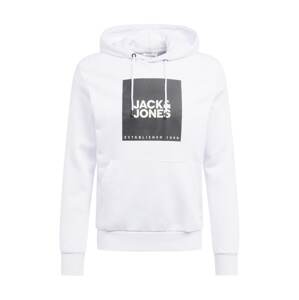 JACK & JONES Mikina 'Lock'  čierna / biela