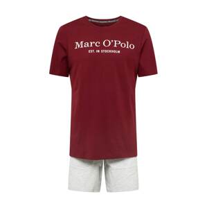 Marc O'Polo Krátke pyžamo  sivá / bordová / biela