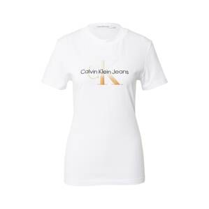 Calvin Klein Jeans Tričko  karamelová / čierna / biela