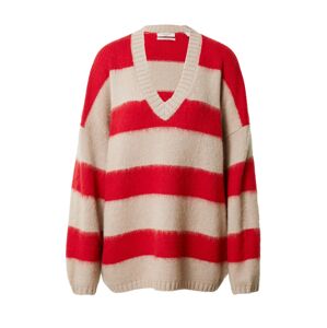 AllSaints Oversize sveter  púdrová / červená