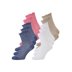 VERO MODA Ponožky  tmavobéžová / námornícka modrá / svetloružová / biela