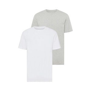 WRANGLER Tričko  sivá melírovaná / biela