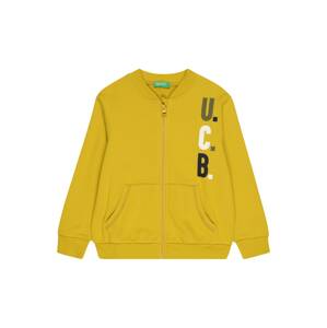 UNITED COLORS OF BENETTON Tepláková bunda  žltá / čierna / biela / sivá