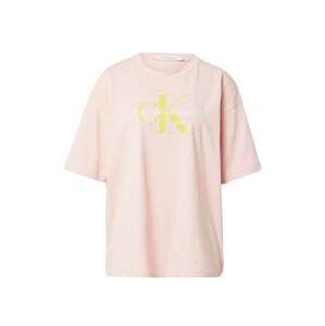 Calvin Klein Jeans Tričko  ružová / biela / limetová