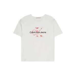 Calvin Klein Jeans Tričko  biela / čierna / ružová / červená