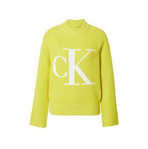 Calvin Klein Jeans Sveter  citrónová / biela