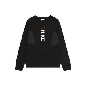 Nike Sportswear Mikina  ohnivo červená / čierna / biela