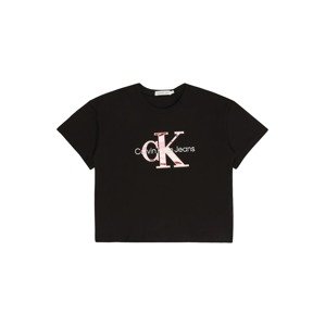 Calvin Klein Jeans Tričko  malinová / púdrová / svetloružová / čierna