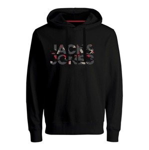 JACK & JONES Mikina 'Ramp'  sivá / červená / čierna