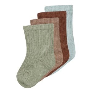 Lindex Ponožky  svetlomodrá / hnedá / svetlohnedá / pastelovo zelená
