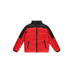 MEXX Prechodná bunda  svetlosivá / červená / čierna