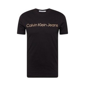 Calvin Klein Jeans Tričko  pastelovo žltá / čierna