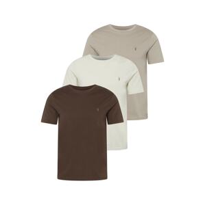 AllSaints Tričko 'BRACE'  čokoládová / sivobéžová / šedobiela