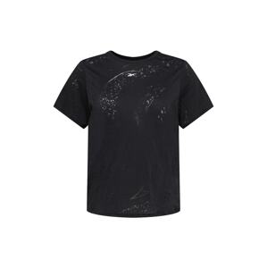 Reebok Funkčné tričko 'Burnout'  čierna / strieborná / biela
