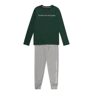 Tommy Hilfiger Underwear Pyžamo  sivá melírovaná / tmavozelená / červená / biela