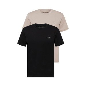 Calvin Klein Jeans Tričko  sivobéžová / čierna / biela