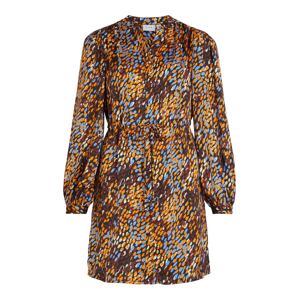 VILA Košeľové šaty 'Dotla'  svetlomodrá / oranžová / burgundská / čierna