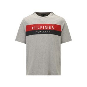 Tommy Hilfiger Big & Tall Tričko  sivá melírovaná / červená / čierna / biela