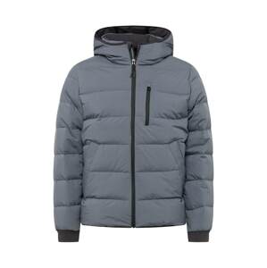 Abercrombie & Fitch Zimná bunda  modrosivá / čierna