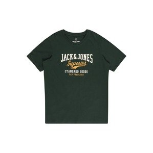 Jack & Jones Junior Tričko  tmavosivá / oranžová / biela