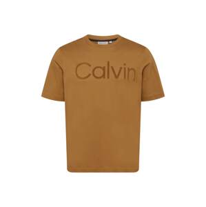 Calvin Klein Big & Tall Tričko  hnedá / tmavohnedá