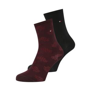Tommy Hilfiger Underwear Ponožky  burgundská / čierna