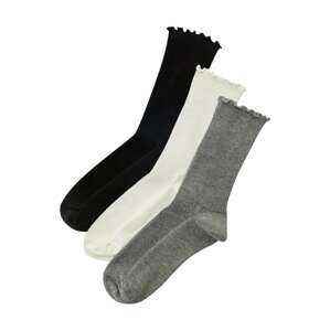 Pull&Bear Ponožky  sivá melírovaná / čierna / biela