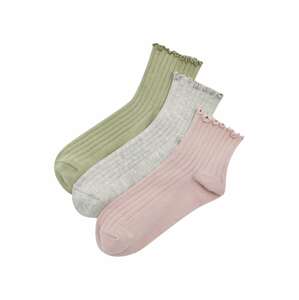 Pull&Bear Ponožky  sivá melírovaná / olivová / ružová