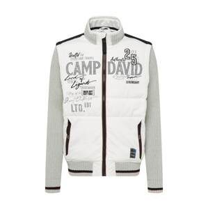 CAMP DAVID Prechodná bunda  sivá melírovaná / čierna / biela
