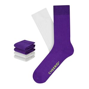 CHEERIO* Ponožky 'TOUGH GUY 4P'  fialová / biela