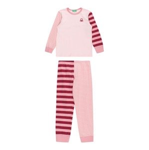 UNITED COLORS OF BENETTON Pyžamo  ružová / burgundská / biela