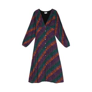FRNCH PARIS Košeľové šaty 'Holy'  smaragdová / tmavofialová / tmavooranžová / čierna