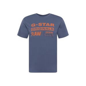 G-Star RAW Tričko  dymovo modrá / oranžová