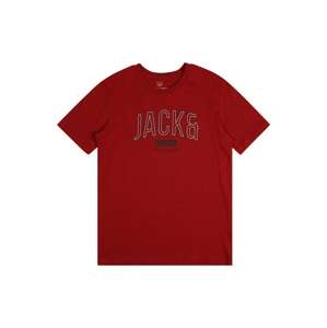Jack & Jones Junior Tričko 'Thomas'  krvavo červená / čierna / biela